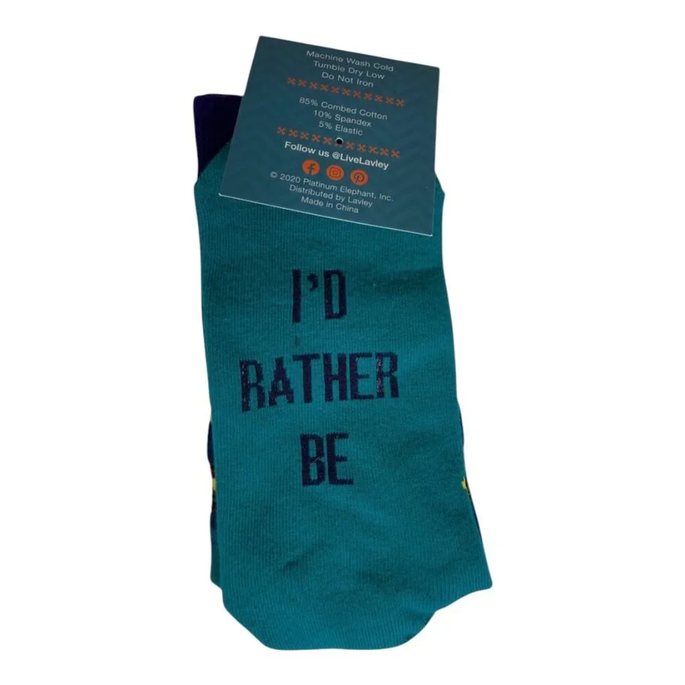 NWT I'd Rather Be‎ Camping Socks
